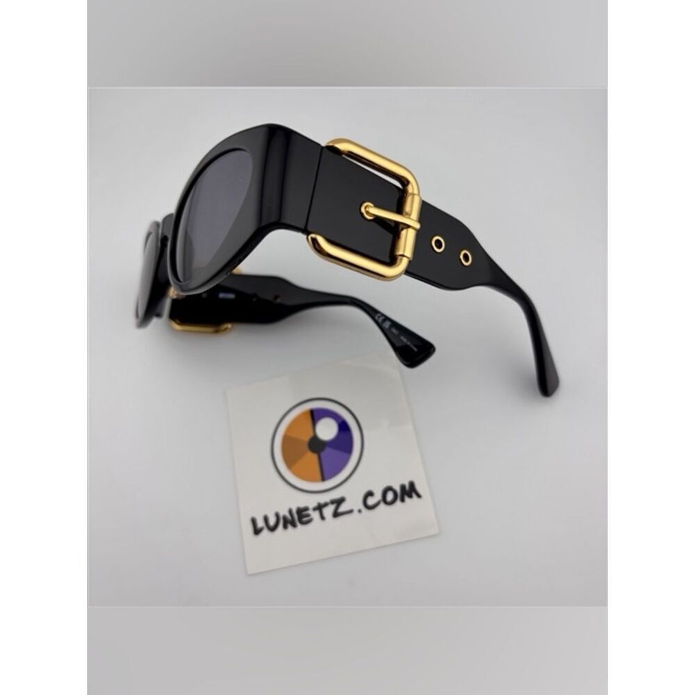 Moschino Black Sunglasses with Gold Buckle Accent